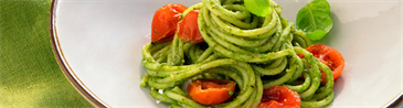 Barilla Spaghetti with Genovese Pesto, Roasted Tomatoes & Basil