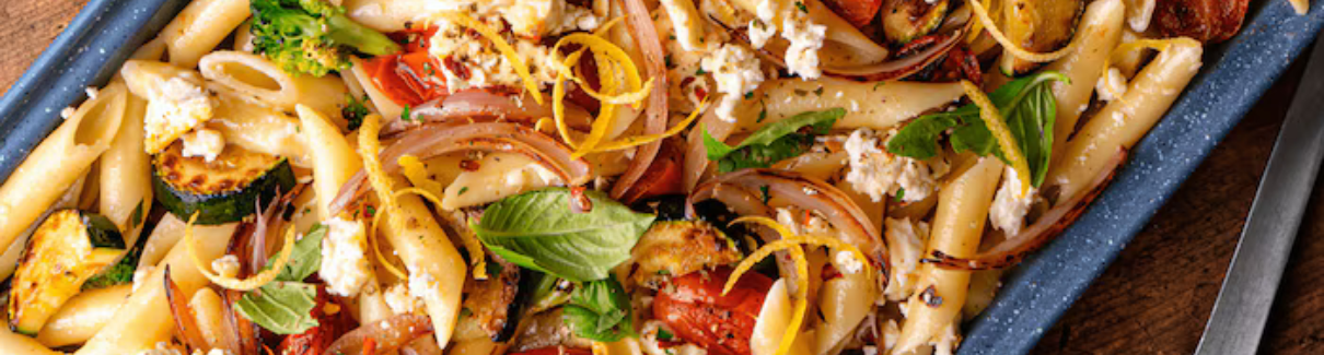 Cheesy Veggie Sheet Pan Pasta - Recipes | Tips | Bravo Supermarkets - Bravo Supermarkets
