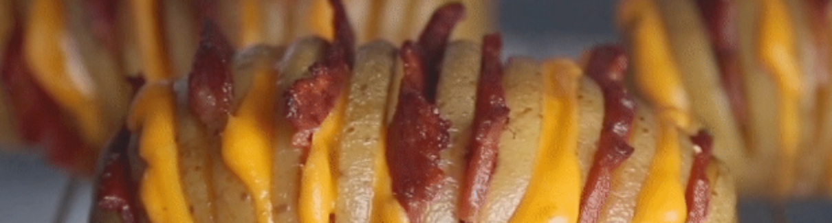 Cheesy Bacon Hasselback Potatoes with Gwaltney - Recipes | Tips | Bravo Supermarkets - Bravo Superma