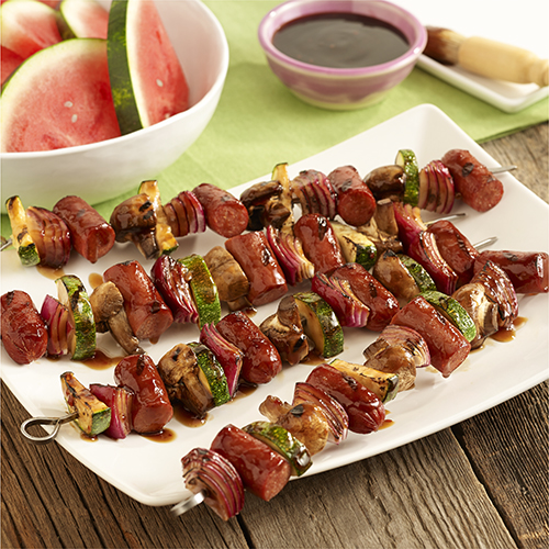 Hot Dog and Veggie Kabobs